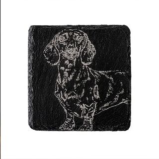 SELBRAE HOUSE SINGLE SLATE COASTER 11X11CM - DACHSHUND