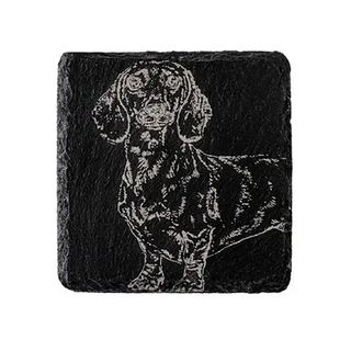 SELBRAE HOUSE SINGLE SLATE COASTER 11X11CM - DACHSHUND