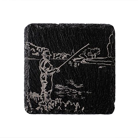 SELBRAE HOUSE SINGLE SLATE COASTER 11X11CM - FISHING