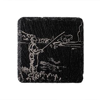 SELBRAE HOUSE SINGLE SLATE COASTER 11X11CM - FISHING