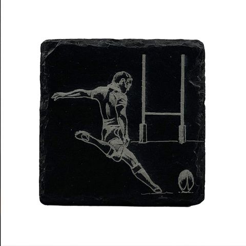 SELBRAE HOUSE SINGLE SLATE COASTER 11X11CM -RUGBY