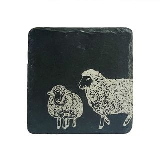 SELBRAE HOUSE SINGLE SLATE COASTER 11X11CM -SHEEP
