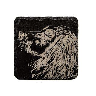 SELBRAE HOUSE SINGLE SLATE COASTER 11X11CM -SPANIEL