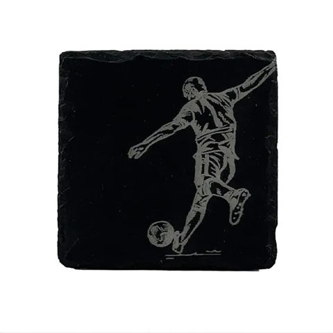 SELBRAE HOUSE SINGLE SLATE COASTER 11X11CM - FOOTBALL