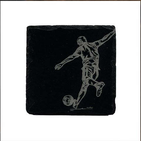 SELBRAE HOUSE SINGLE SLATE COASTER 11X11CM - FOOTBALL