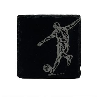 SELBRAE HOUSE SINGLE SLATE COASTER 11X11CM - FOOTBALL