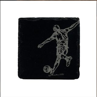 SELBRAE HOUSE SINGLE SLATE COASTER 11X11CM - FOOTBALL