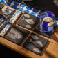 SELBRAE HOUSE SINGLE SLATE COASTER 11X11CM - FISH REPEAT