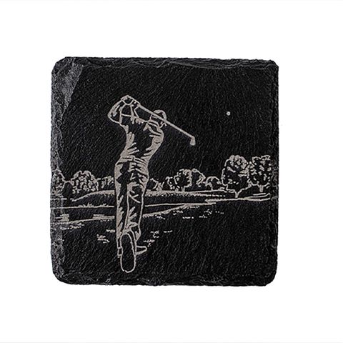 SELBRAE HOUSE SINGLE SLATE COASTER 11X11CM -GOLF