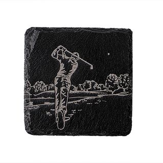SELBRAE HOUSE SINGLE SLATE COASTER 11X11CM -GOLF