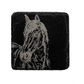 SELBRAE HOUSE SINGLE SLATE COASTER 11X11CM -HORSE