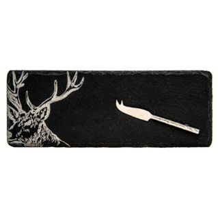 SELBRAE HOUSE MINI SLATE CHEESE BOARD & KNIFE-STAG