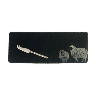 SELBRAE HOUSE MINI SLATE CHEESE BOARD & KNIFE-SHEEP