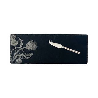SELBRAE HOUSE MINI SLATE CHEESE BOARD & KNIFE-THISTLE