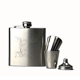 SELBRAE HOUSE HIP FLASK & CUP SET-FISHING