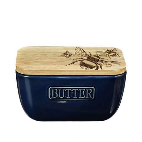 SELBRAE HOUSE BLUE BUTTER DISH - BEE