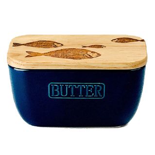 SELBRAE HOUSE BLUE BUTTER DISH - FISH REPEAT