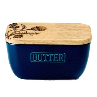 SELBRAE HOUSE BLUE BUTTER DISH - THISTLE