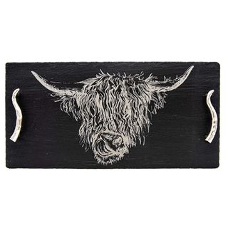 SELBRAE HOUSE SLATE LGE SERVING TRAY-COW GIFT BOXED