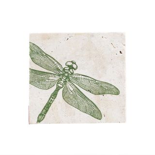 SELBRAE HOUSE SINGLE STONE COASTER 10X10CM -DRAGONFLY