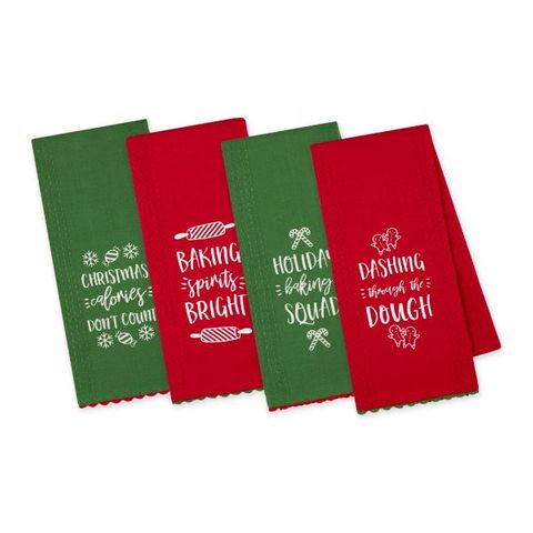 DII CHRISTMAS BAKING EMBELLISHED DISHTOWEL