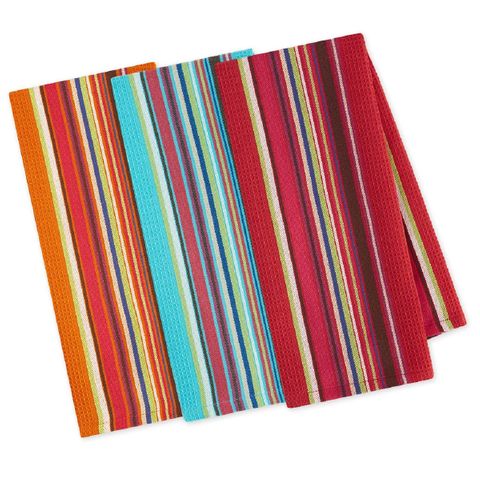 DII AGAVE STRIPE DISH TOWEL SET OF 3