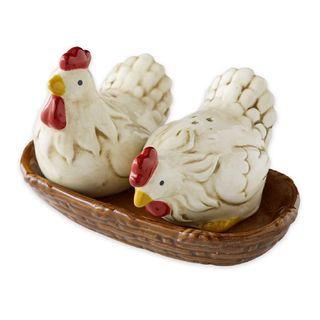 DII CERAMIC HENS SALT & PEPPER SET