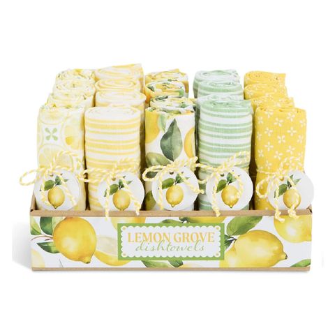 DII LEMON GROVE DISH TOWEL 20PK-ASS