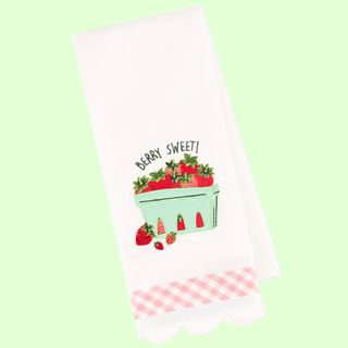 DII STRAWBERRY BERRY SWEET EMBELLISHED DISH TOWEL