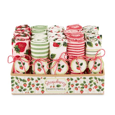 DII ASST DISHTOWEL DISPLAY 20PC - SUMMER STRAWBERRIES