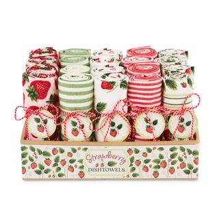 DII ASST DISHTOWEL DISPLAY 20PC - SUMMER STRAWBERRIES