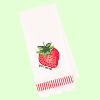 DII STRAWBERRY TRES SUCRE EMBELLISHED DISH TOWEL