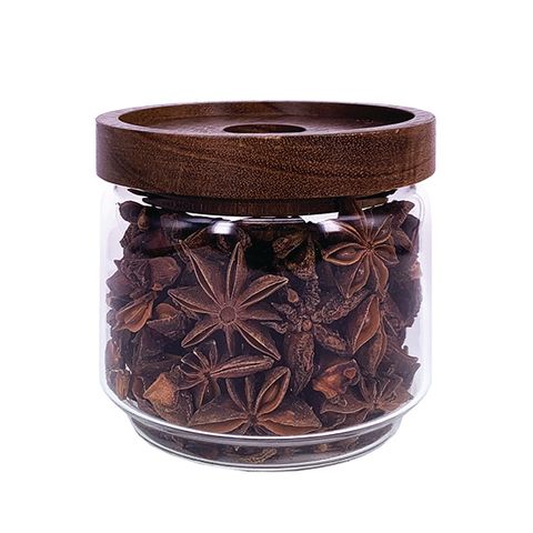 DISHY GLASS JAR WITH ACACIA LID 300ML