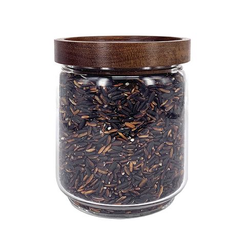 DISHY GLASS JAR WITH ACACIA LID 500ML