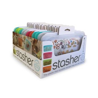 STASHER SNACK BAG CDU 12 PK