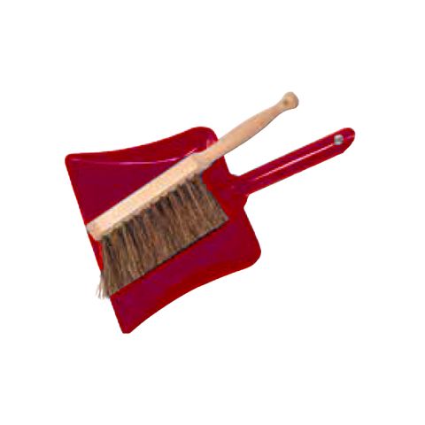 FLORENCE KIDS DUSTPAN SET WITH BRUSH-RED