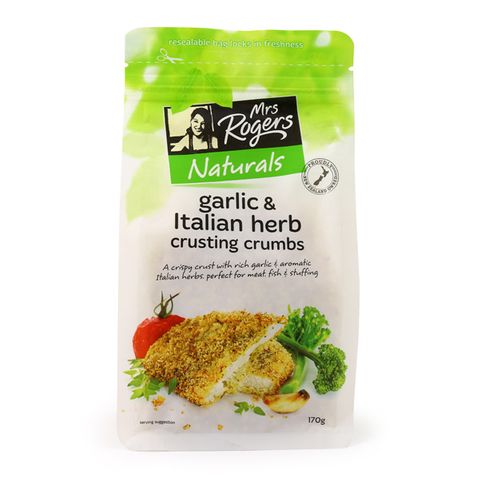 MRS.R.NAT. GARLIC & ITALIAN HERB CRUMB 170G