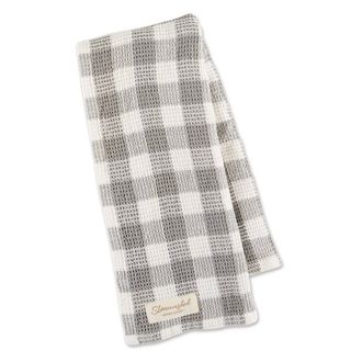DII STONE WASHED CHECK TEA TOWEL- GREY