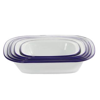FALCON ENAMEL PIE SET 20/24/26/28/30- WHITE & BLUE