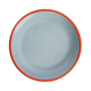 DISHY ENAMEL SERVICE PLATE 20CM - RED & GREY