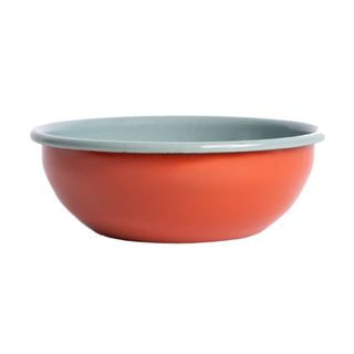 DISHY ENAMEL BOWL 16CM - RED & GREY