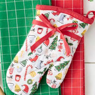 DII HOLIDAY VIBES OVEN MITT GIFT SET