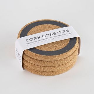 LIGA CORK SET OF 4 COASTERS - EARTH GREY