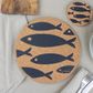 LIGA CORK SET OF 4 PLACEMATS - GREY FISH