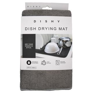 DISHY DISH DRY MAT GREY 40.6 X 45.7CM