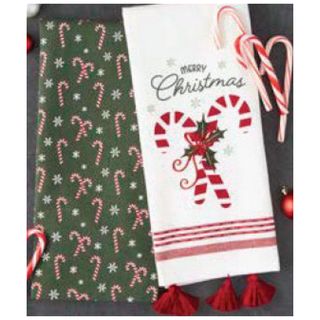 DII MERRY CANDY CANES DISHTOWEL SET OF 2