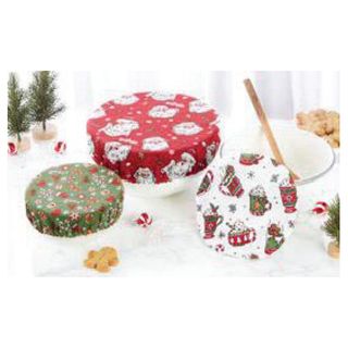 DII HOLLY JOLLY DISH COVERS SET OF 3