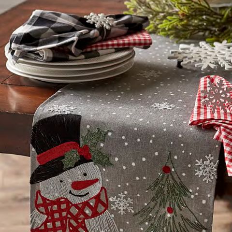 DII TABLE RUNNER-SNOWMAN