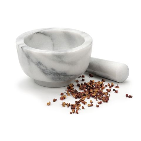 RSVP MARBLE MORTAR & PESTLE 11.5CM-WHITE