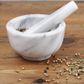 RSVP MARBLE MORTAR & PESTLE 11.5CM-WHITE